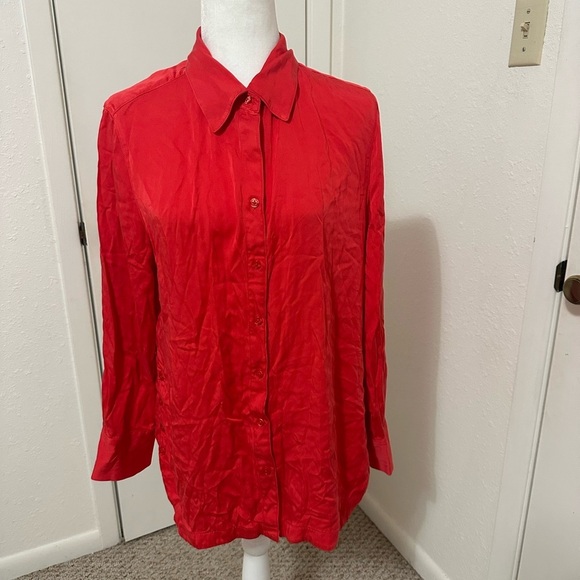 Chico's red long sleeve size 2 large - Picture 2 of 9